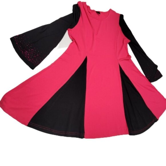 Pink and Black Tunic Kimono Sleeves Loose Fit Plus Size Tunic Top - New - Picture 7 of 7